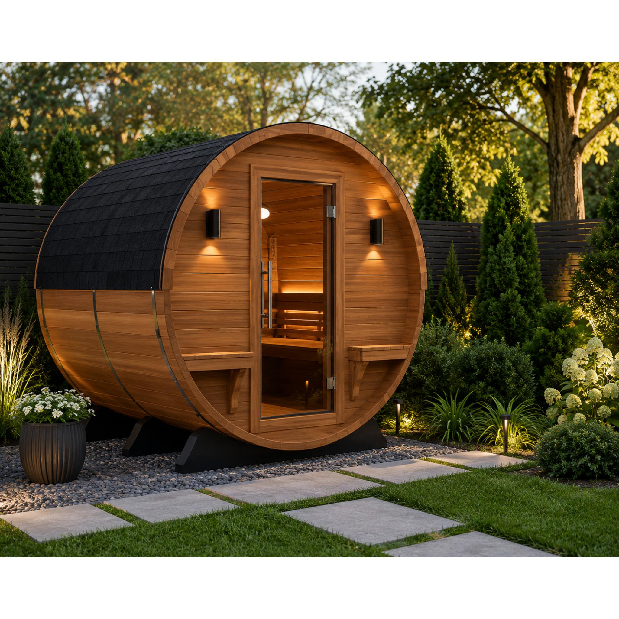 Sauna Plunge 4 Person Outdoor Barrel Sauna